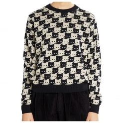 DEDICATED - Women's Sweater Arendal Pepita Cats - Pull -Pulls Soldes dedicated womens sweater arendal pepita cats pull 1