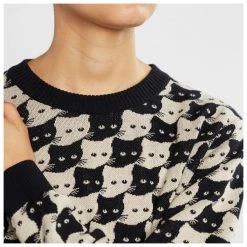 DEDICATED - Women's Sweater Arendal Pepita Cats - Pull -Pulls Soldes dedicated womens sweater arendal pepita cats pull detail 4
